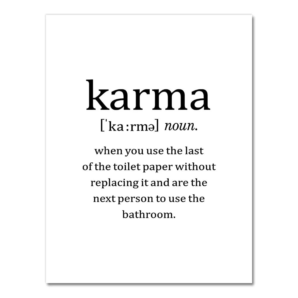 Toilet Paper Funny Shit Quote Karma Wall Art Canvas Painting Nordic Posters And Prints Wall Pictures For Bathroom Washroom Decor