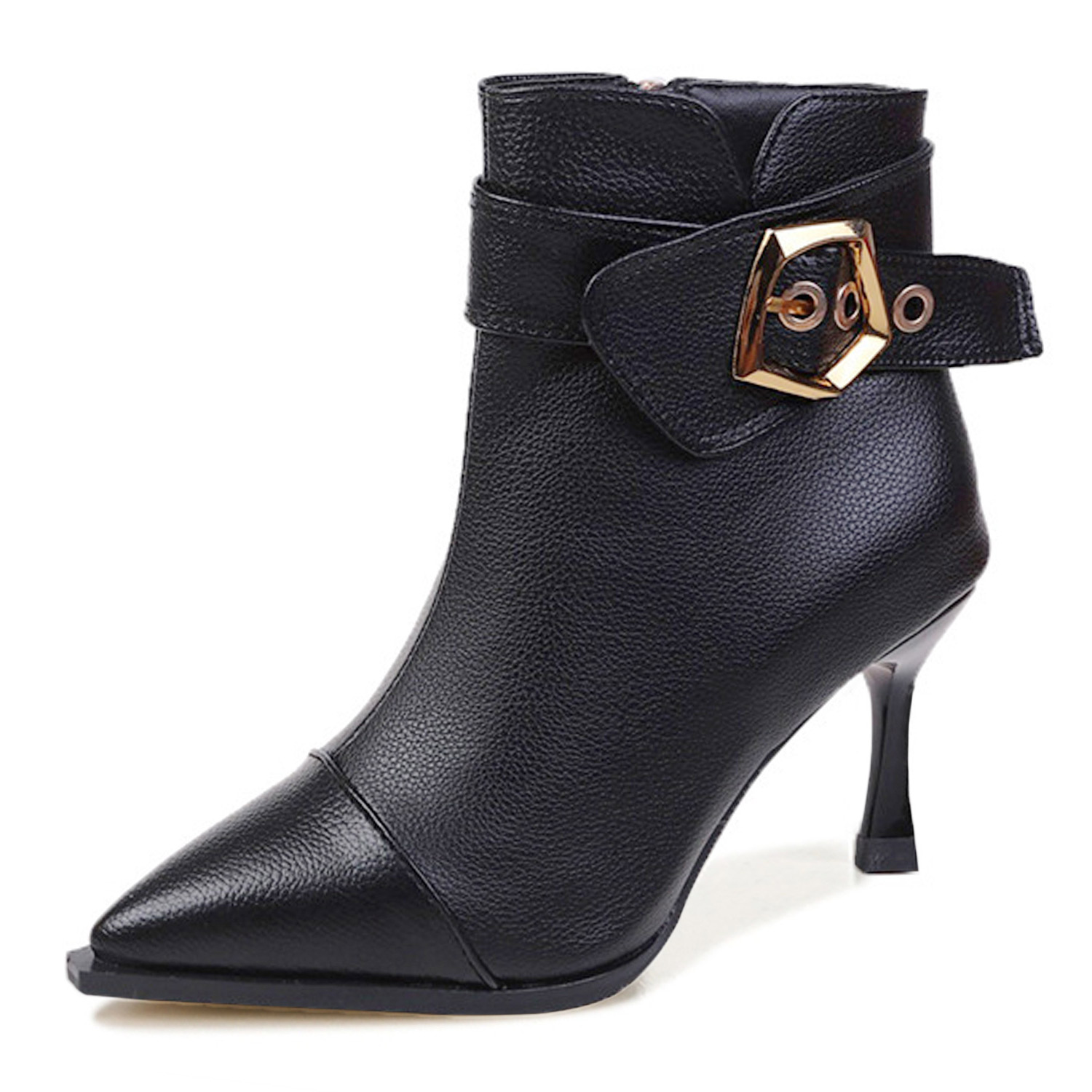 TAAFO Martin Boots Women Ankle Boots High Heels Pointed Toe Skinny Boots Boots Boots Women