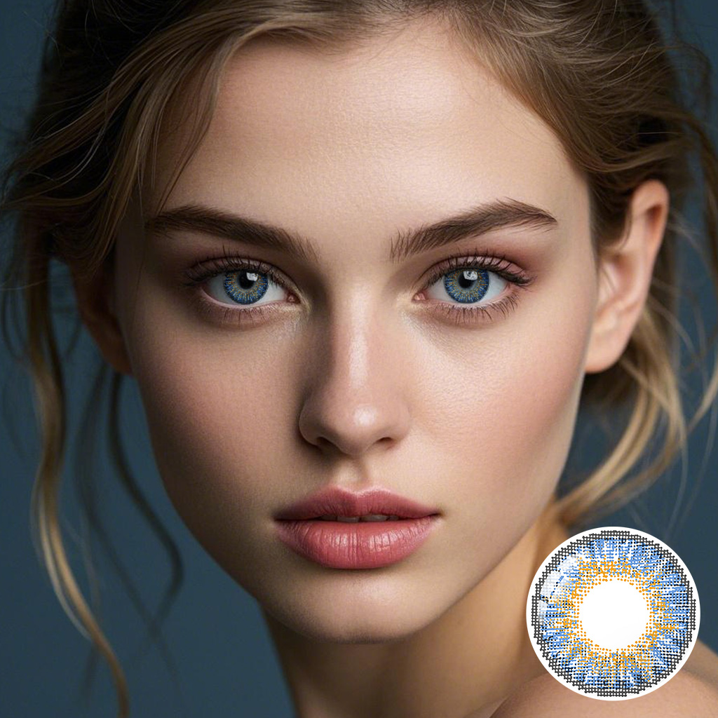 3 Tone BLUE Colored Contact Lenses
