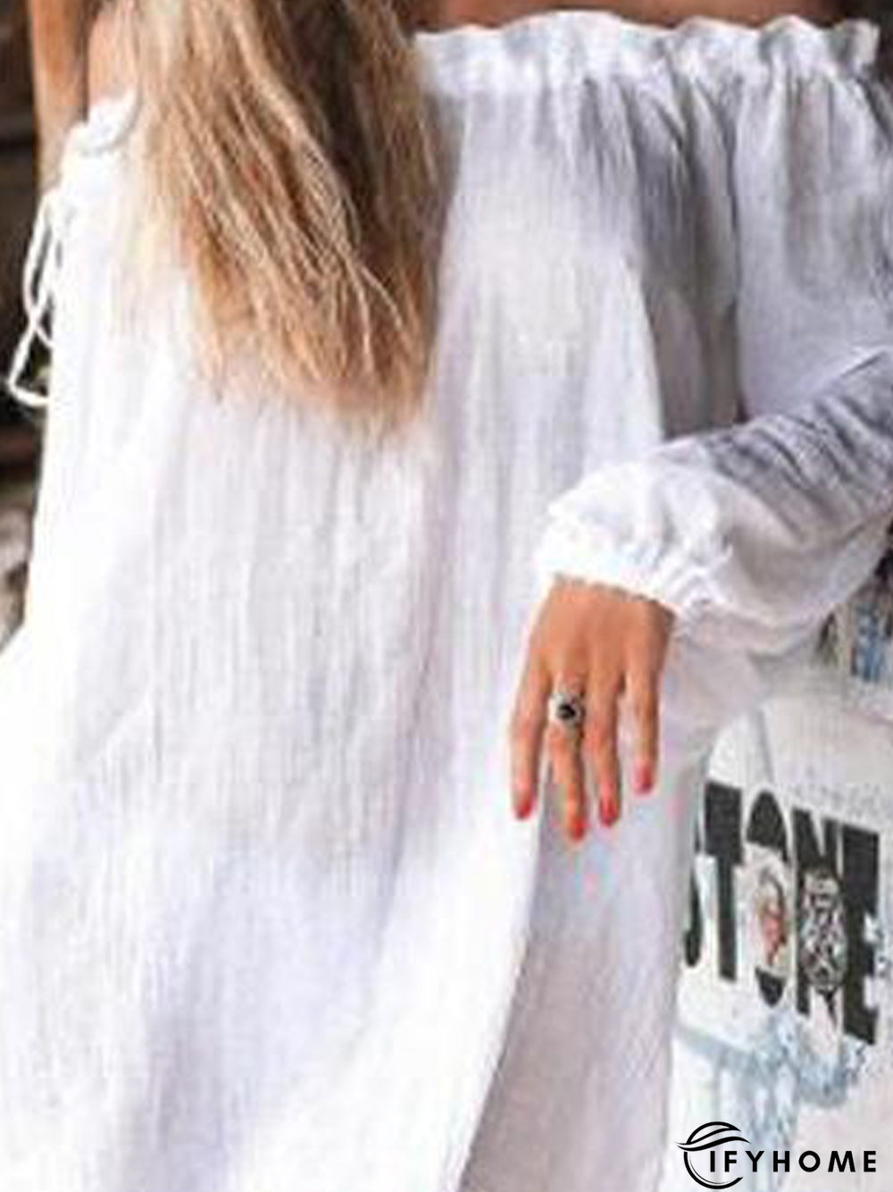 Casual Lace-Up Solid Top | IFYHOME
