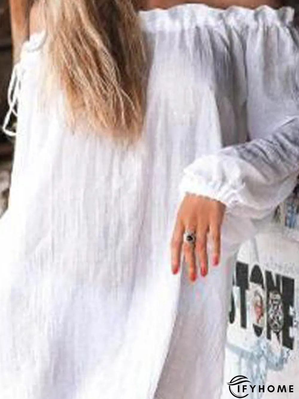 Casual Lace-Up Solid Top | IFYHOME