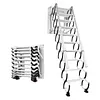 [US Local Warehouse] Wall-Mounted Folding Stairs Attic Ladder Pull Down System with Handrails Retractable Loft Ladder for Indoor/Storehouse/Basement 600lbs Capacity