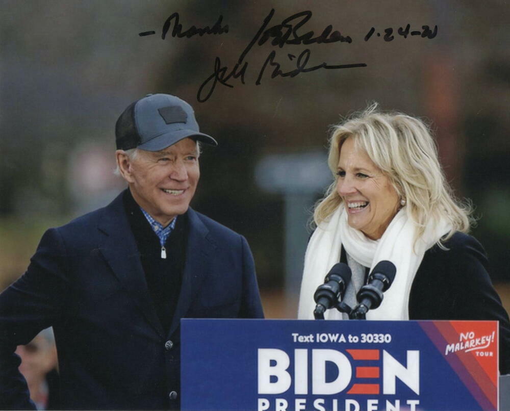 PRESIDENT JOE BIDEN & JILL BIDEN SIGNED AUTOGRAPH 8X10 Photo Poster painting - VERY RARE! ACOA