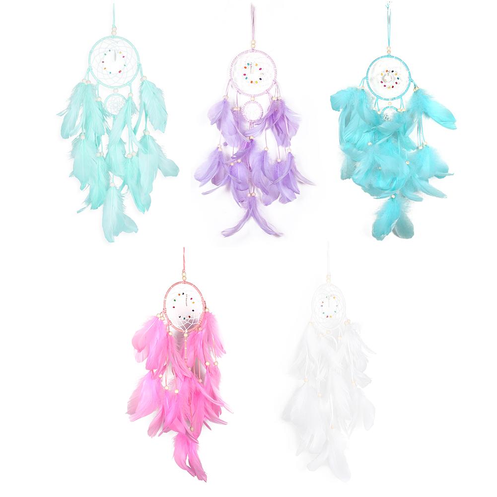 

Feathers Dream Catcher Net LED Light String Home Bedroom Hang Pendant Decor, White, 501 Original