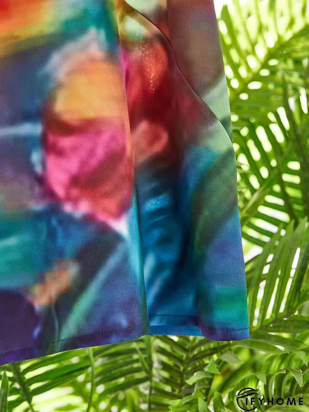 Casual 3/4 Sleeve Printed Weaving Dress | IFYHOME