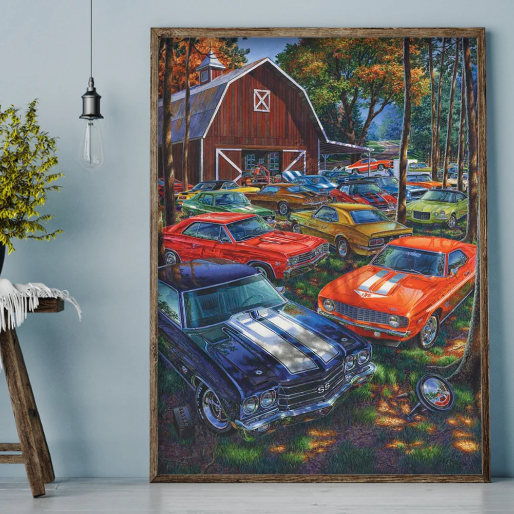 Full Round Diamond Painting 35*45 - Forest Parking Lot