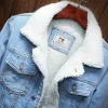 Men's Warm Cowboy Jeans Fleece Denim Jacket Coat