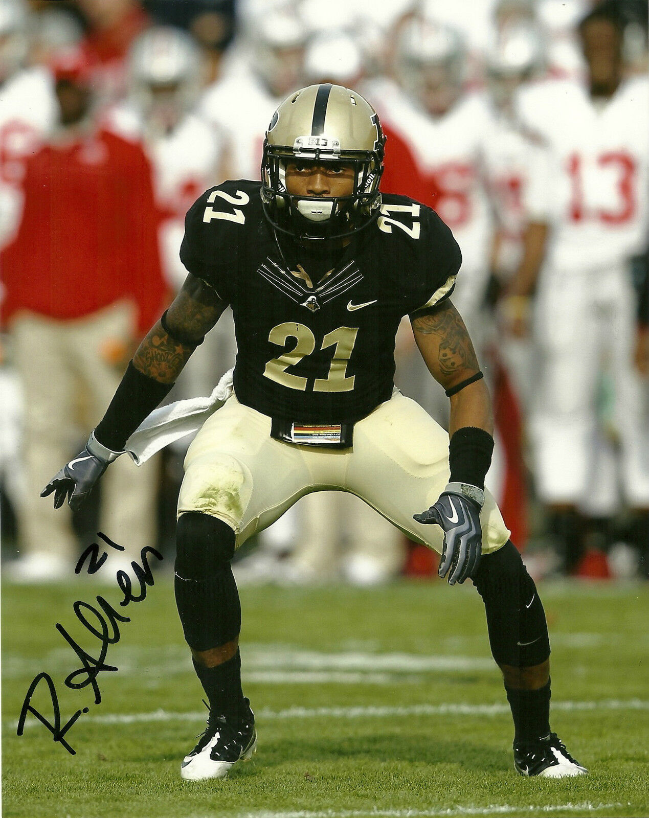 ATLANTA FALCONS RICARDO ALLEN HAND SIGNED PURDUE BOILERMAKERS 8X10 Photo Poster painting W/COA