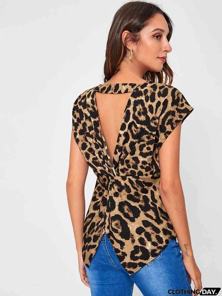 Twisted Open Back Blouse