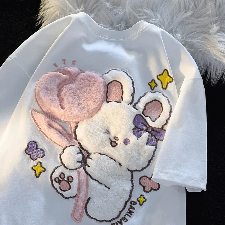 Cute Rabbit Bunny Summer T-shirt weebmemes