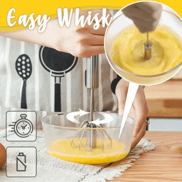 Streamline the Process of Cooking Time🔥Stainless Steel Semi-Automatic Whisk