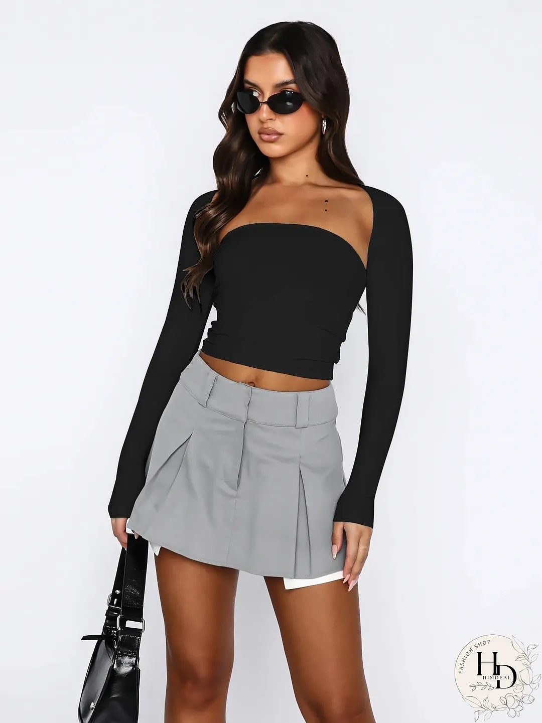 Cutout Raglan Sleeve Bolero and Tube Top