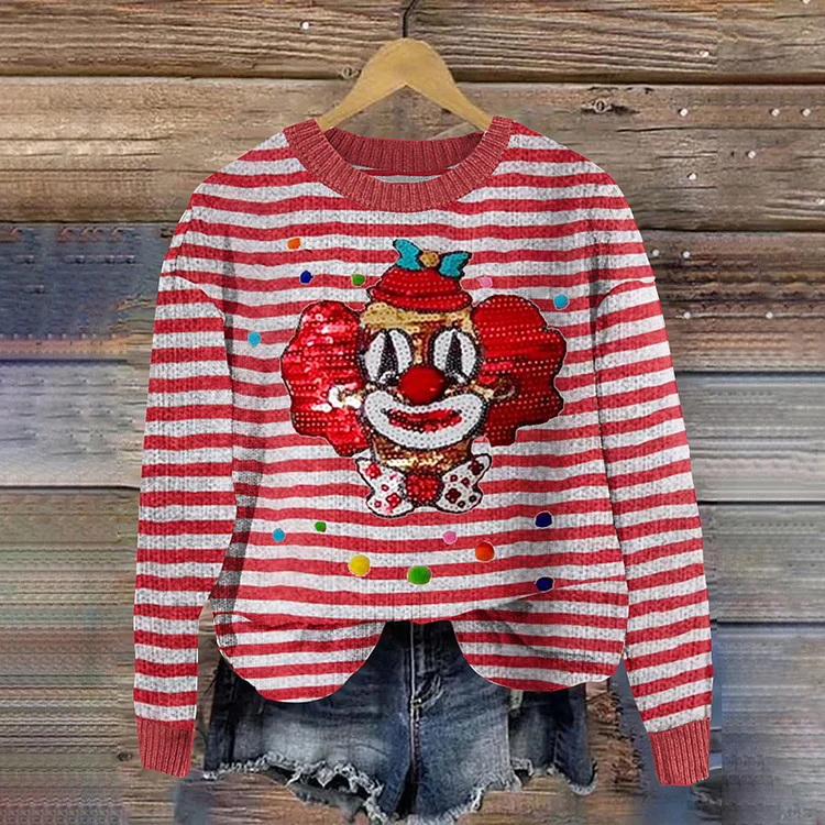 VChics Cologne Carnival Clown Contrast Sweater