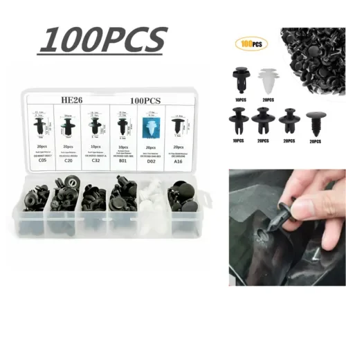 Dronehint 100 Pcs Clips Retainers Rivet Push Pin Bumper Fender Engine Parts Accessories (For: Acura) Parts