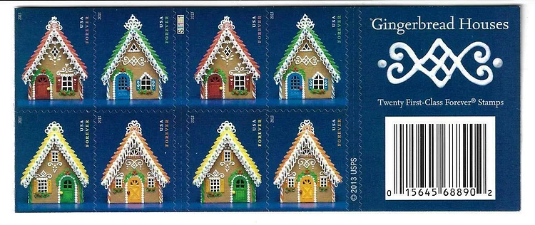 US Holiday Gingerbread Houses Forever Postage Stamps