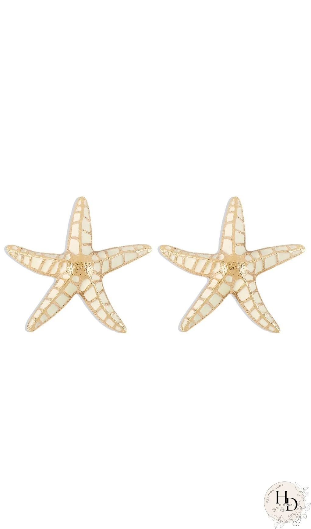 Starfish Earrings in Beige