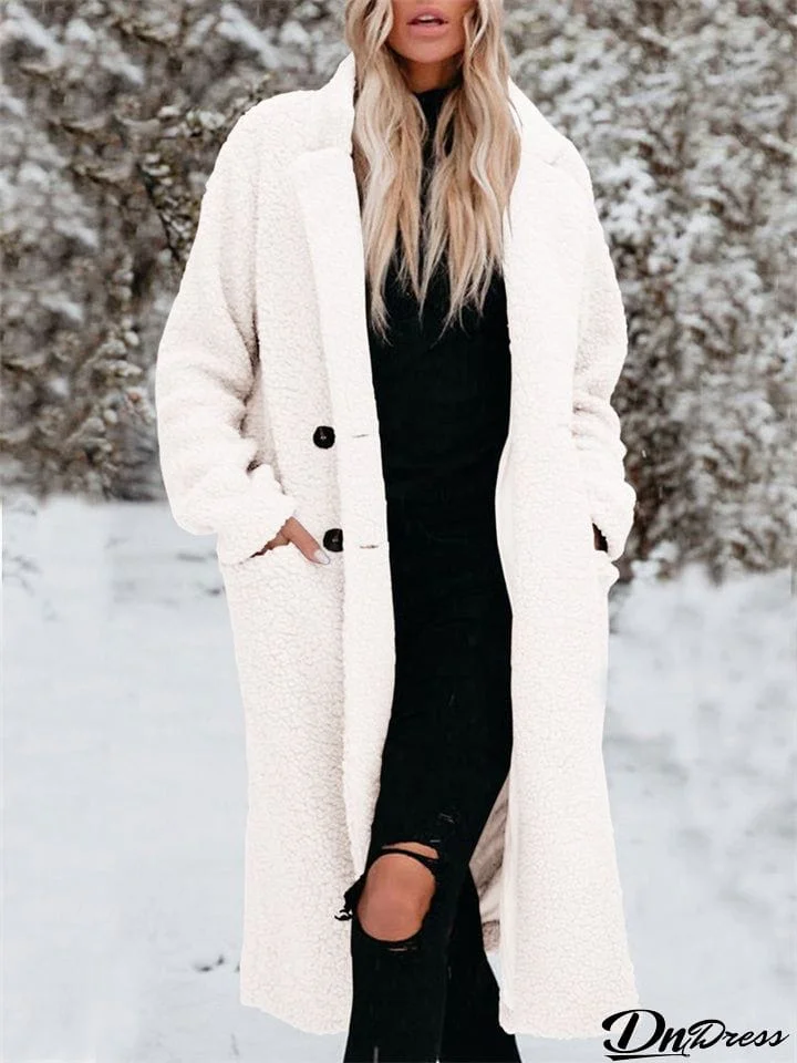 Winter Warm Fashion Fleece Long Overcoat for Women