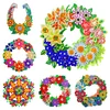 5D DIY Dot Drill Diamond Painting Flower Wreath Kit with Chain Art Pendant Kit