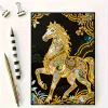 Horse 5D DIY Diamond Art Painting Notebook Kit 50 Pages A5 Rhinestone Art Painting Notebook Kit for Adults Beginners Holiday Birthday Gift