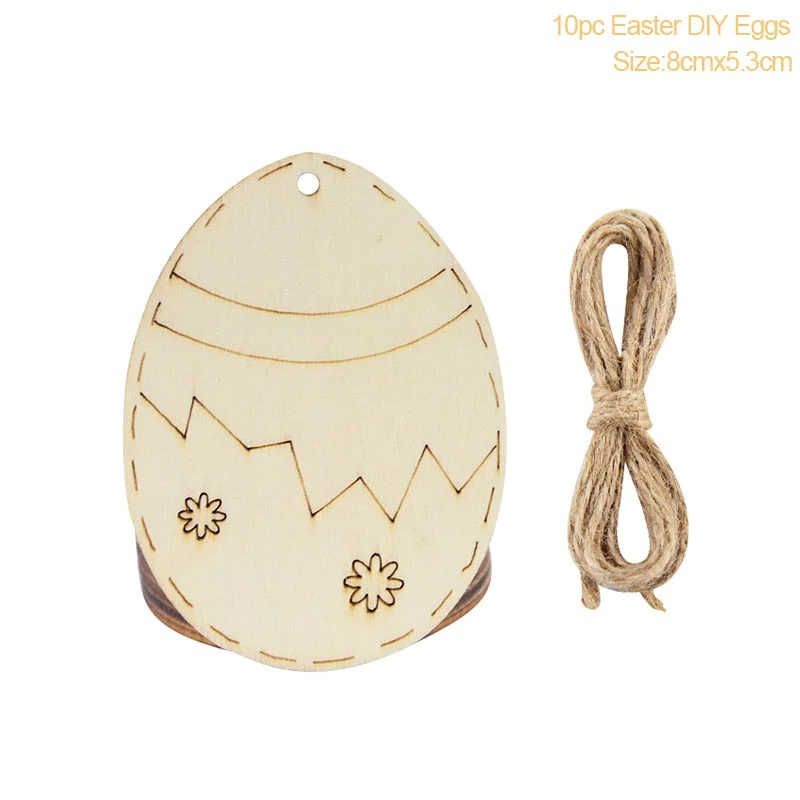 Easter Decoration for Home Wooden Easter Egg Holder Shelves DIY Craft Handmade Ornaments Kids Gift Happy Easter Party Decor 2022