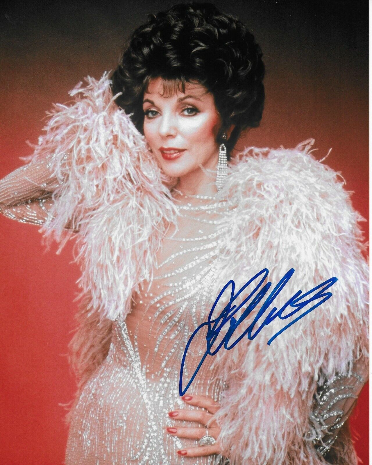 Joan Collins Dynasty Original Autographed 8X10 Photo Poster painting w/Ed Richard COA