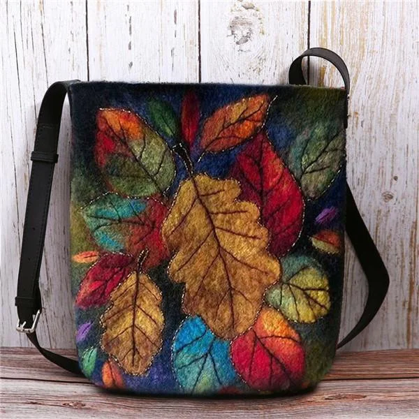 Women Colorful Leaf DIY Bag Crossbody Bag