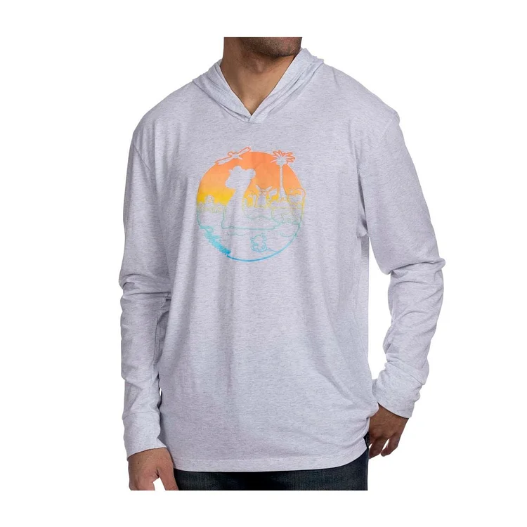 Pokémon Sunset Heather White Hooded Long-Sleeve Shirt