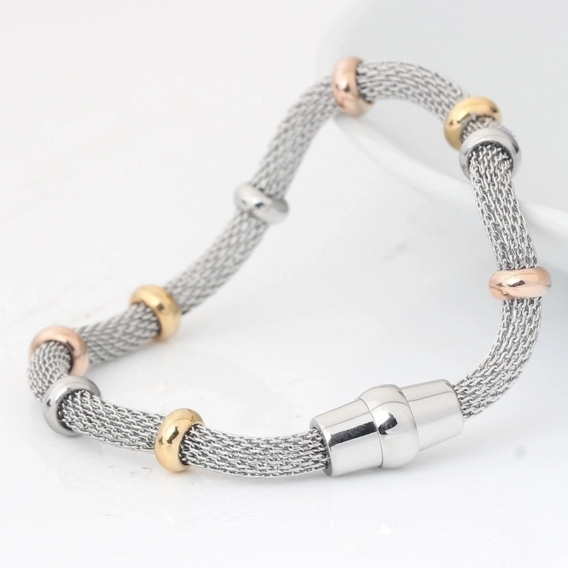 Basic Geometric Titanium Steel Plating Bracelets