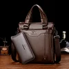 Men's Leather Business Casual Handbag Briefcase