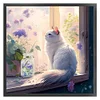 Cat And Flowers On The Windowsill-Full Embroidery-2 Strands 18CT Stamped Cross Stitch-30*30CM