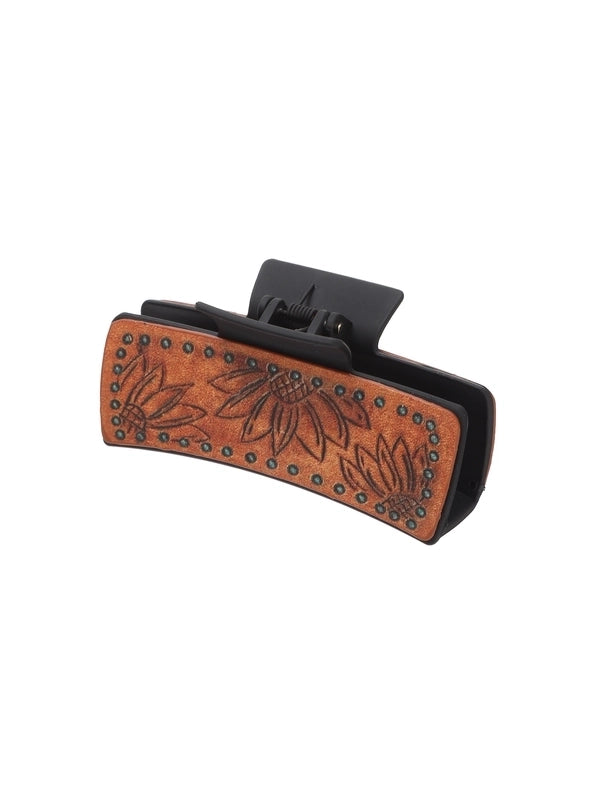 Women’s Vintage Style Minimalist Sunflower Pu Leather Hair Claws