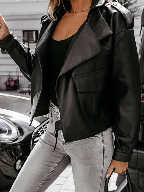 New street trendy long sleeve lapel jacket top Flusfy