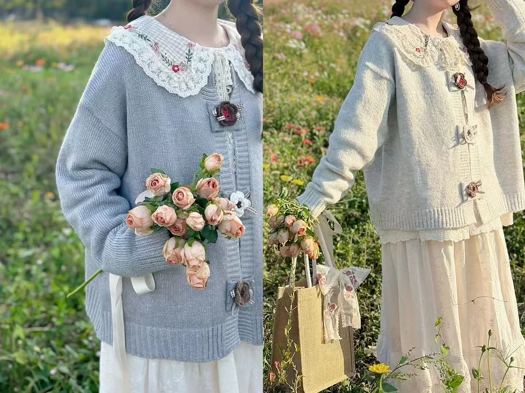 Chicfifth Sweater Women Winter Long Sleeve High Quality Autumn Vintage Top Knitted Cardigan