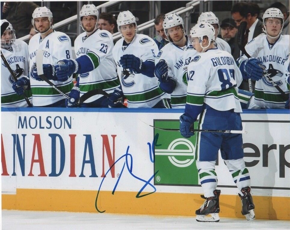 Vancouver Canucks Nikolay Nikolai Goldobin Signed Autographed 8x10 Photo Poster painting COA #3