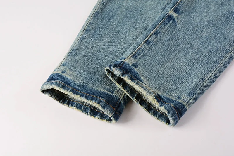 Purple Fashion Jeans 9076