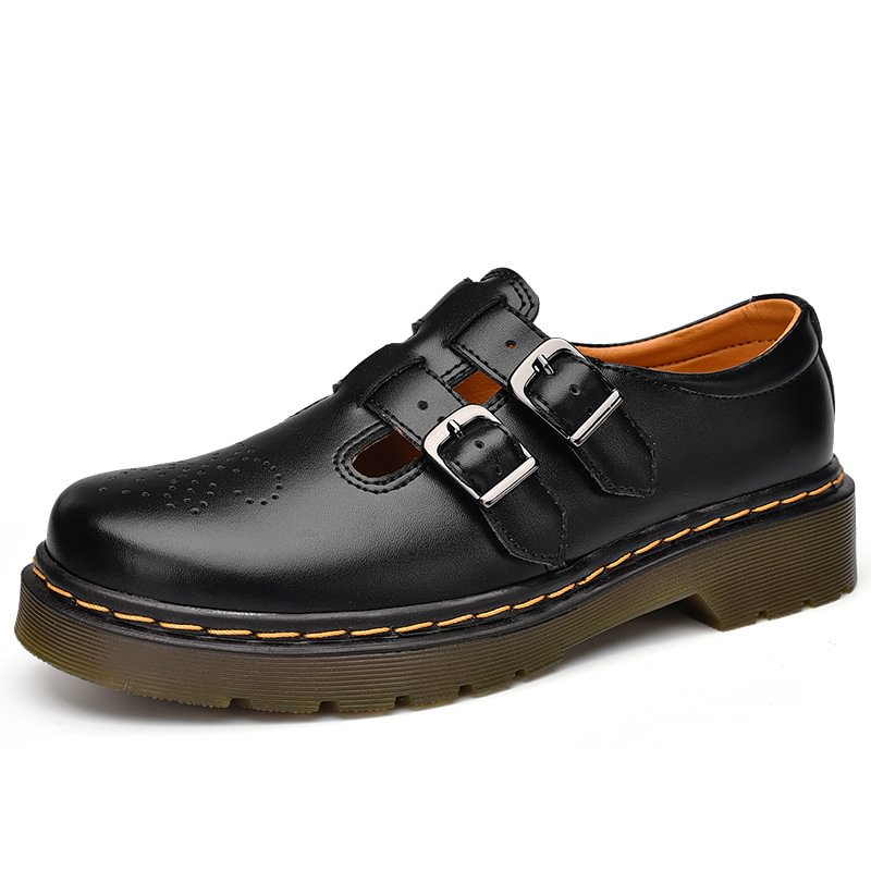 Women'S British Style Square Buckle Retro Casual Platform Shoes