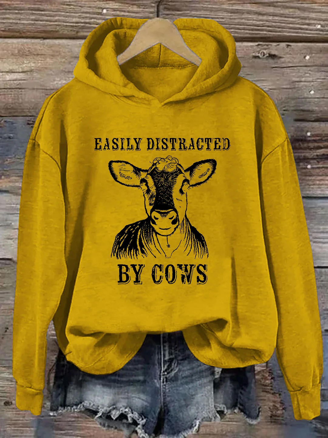 Easily Distracted By Cows Hoodie