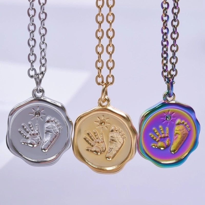 304 Stainless Steel Gold Plated Cartoon Style Plating Solid Color Pendant Necklace