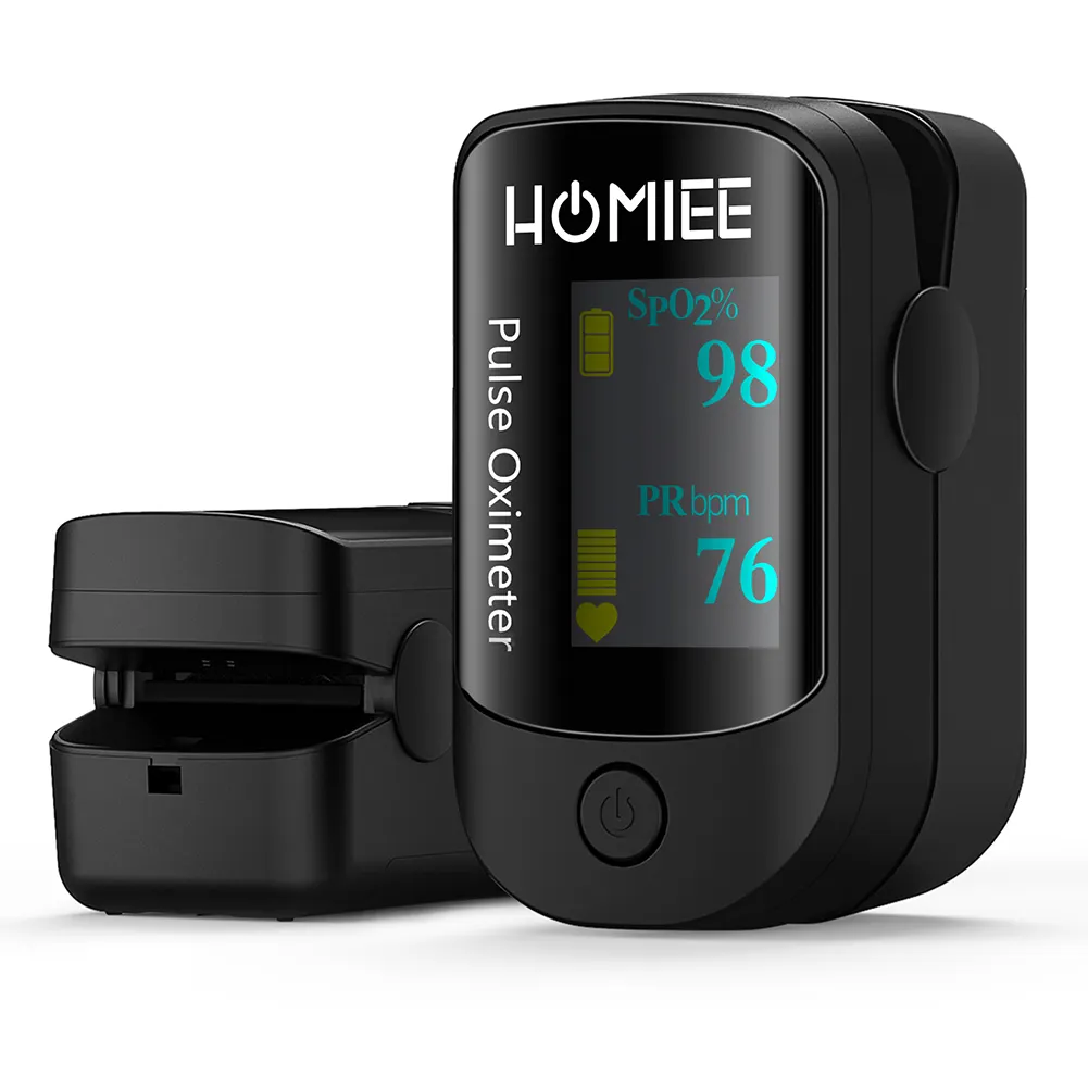 Digital Finger Pulse Oximete 4 Directions Mini Household Health Monitors (Black)
