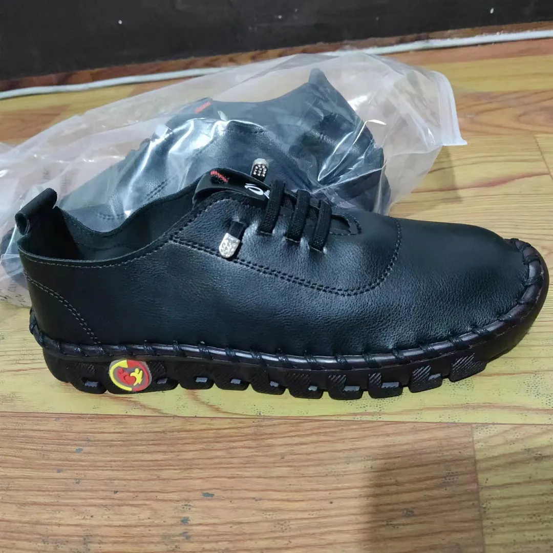 Breakj Breakj Hand-Sewn Soles Of Casual Mother Shoes Soft Soles 2023 New Flat-Soled Round-Headed Single Shoes
