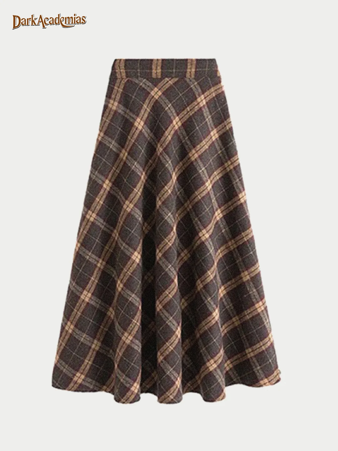 Darkacademias High Waist Plaid Brown Skirt / DarkAcademias /Darkacademias