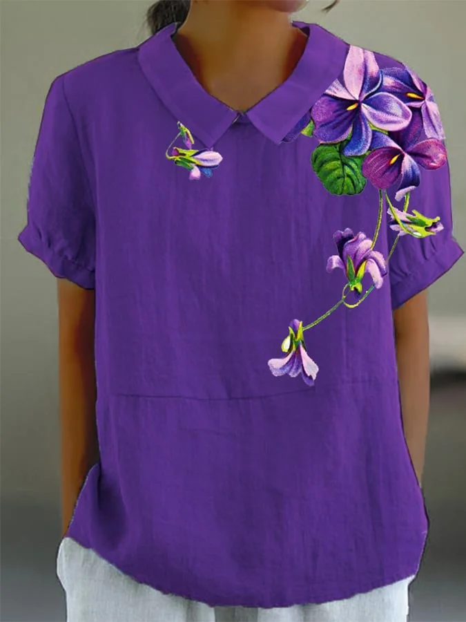 Women's Floral Design Casual Tops