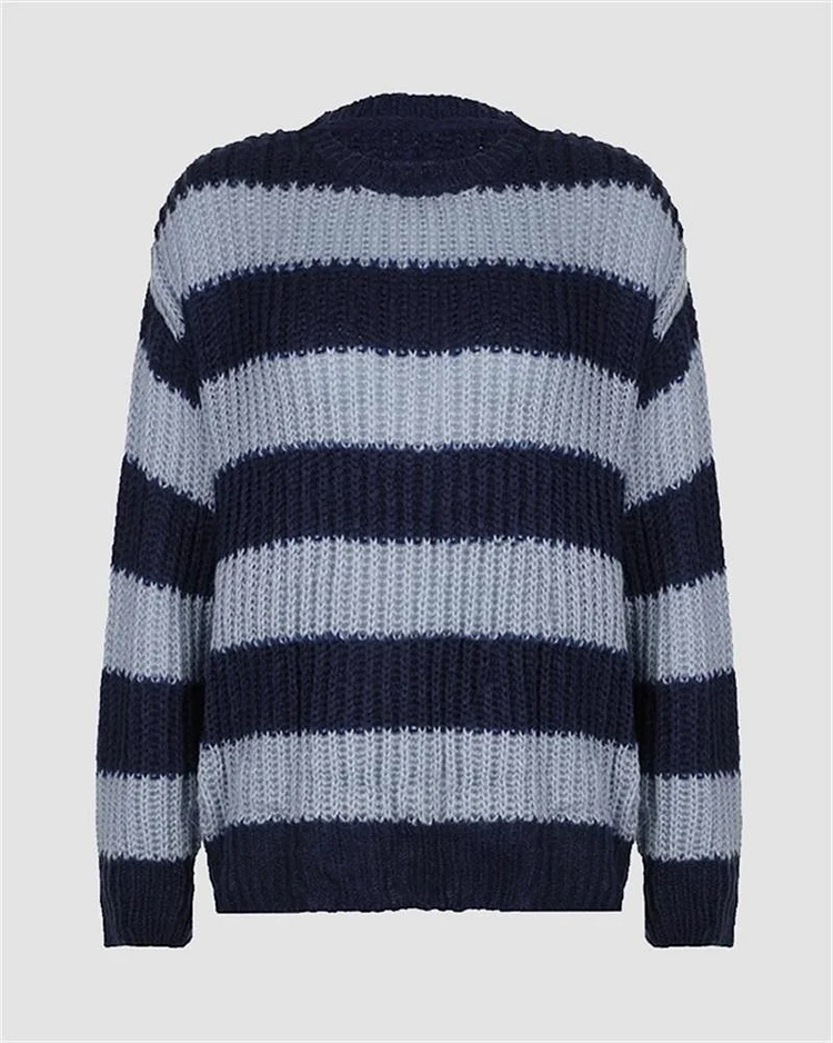 Retro Striped Loose Sweater