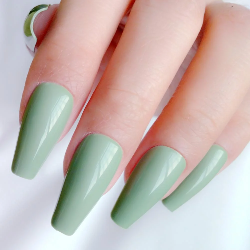 24Pcs Long Ballerina Coffin False Nails For Design Glossy Natural Pink Artificial Nails DIY Full Cover Finger Tips Manicure Tool-Nail Inspo