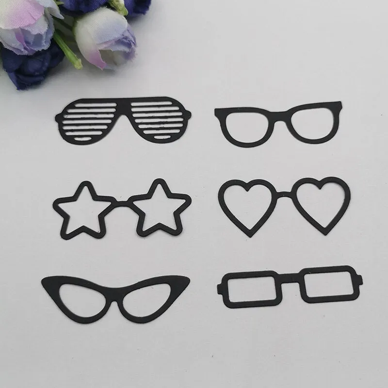 AOKEDIY Glasses set Metal Cutting Dies Stencils For DIY Scrapbooking Decorative Embossing Handcraft Die Cutting Template