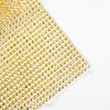 10"x108" Shiny Gold Crystal Rhinestone DIY Table Runner, Diamond Mesh Ribbon Bling Roll