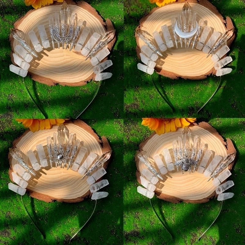 Ethnic Style Sun Moon Bee Crystal Handmade Hair Band 1 Piece