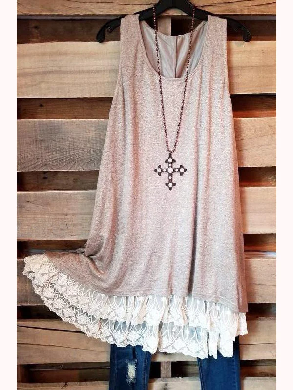 Women Scoop Neck Sleeveless Solid Color Top