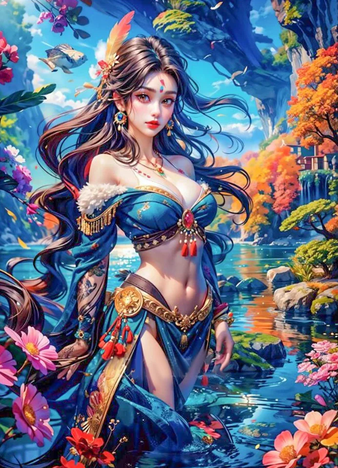 Fantasy Girl 40*50CM (Canvas) AB Round Drill Diamond Painting gbfke