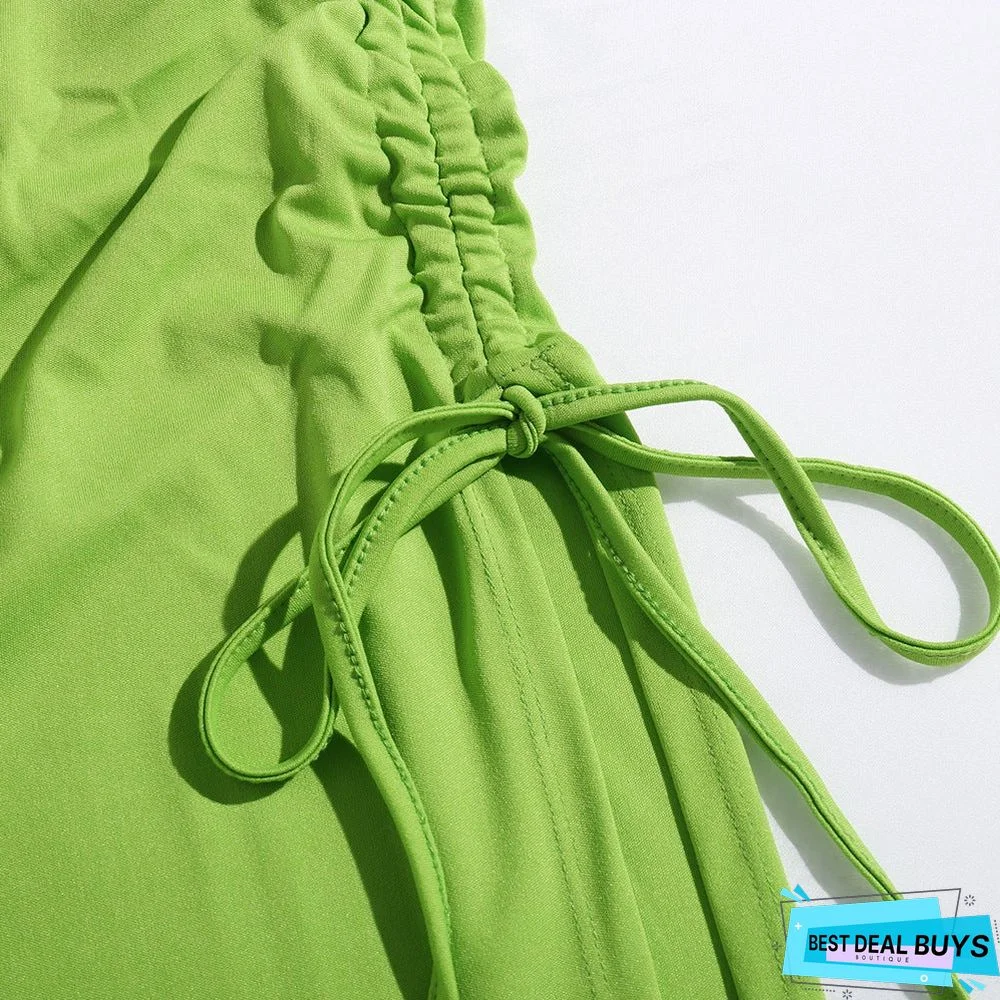 Stylish New Strap Chain Sling Irregular Long Skirt